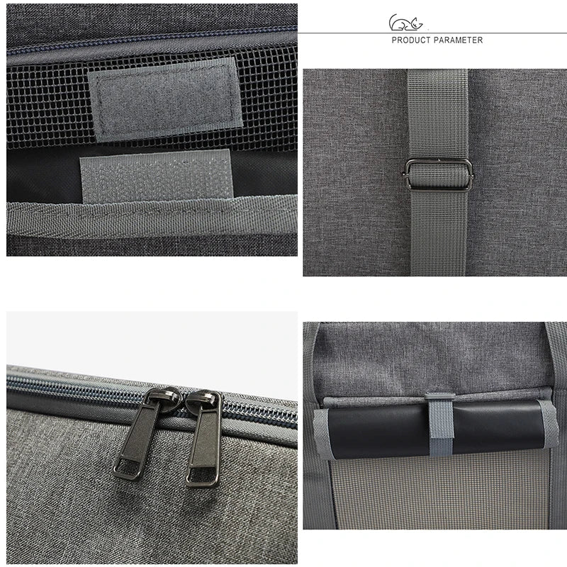 Portable Pet Trolley Case Detachable Universal Wheel Breathable Foldable Large Capacity Pet Puppy Travel Bag Breathable Mesh Bag