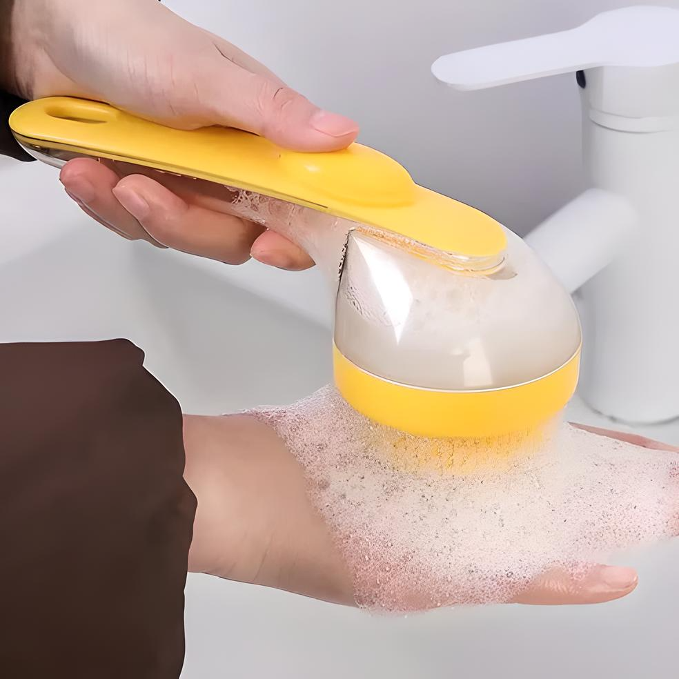 Pet Liquid Long Handle Press Bath Brush