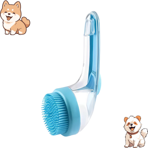 Pet Liquid Long Handle Press Bath Brush