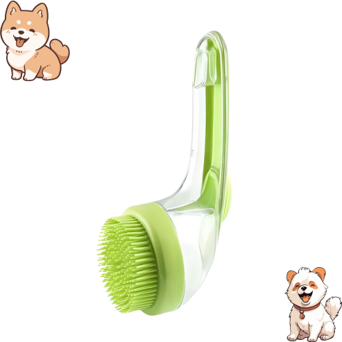 Pet Liquid Long Handle Press Bath Brush