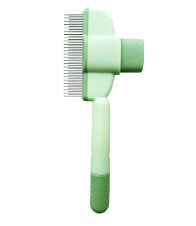 Pet Brush with Release Button, Built-in Stainless Steel