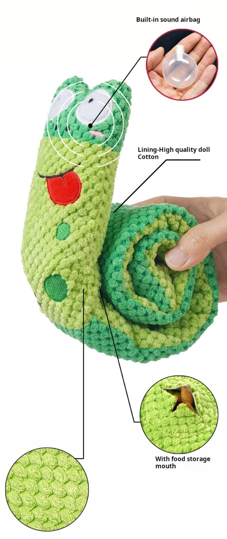 Snail Squeaky Feeder Toy