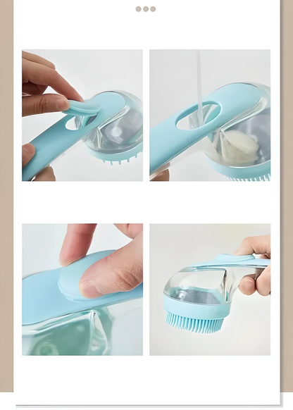 Pet Liquid Long Handle Press Bath Brush