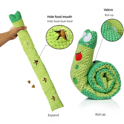 Snail Squeaky Feeder Toy