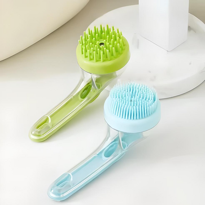 Pet Liquid Long Handle Press Bath Brush
