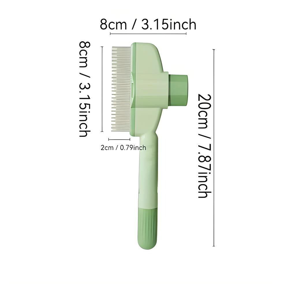 Pet Brush with Release Button, Built-in Stainless Steel