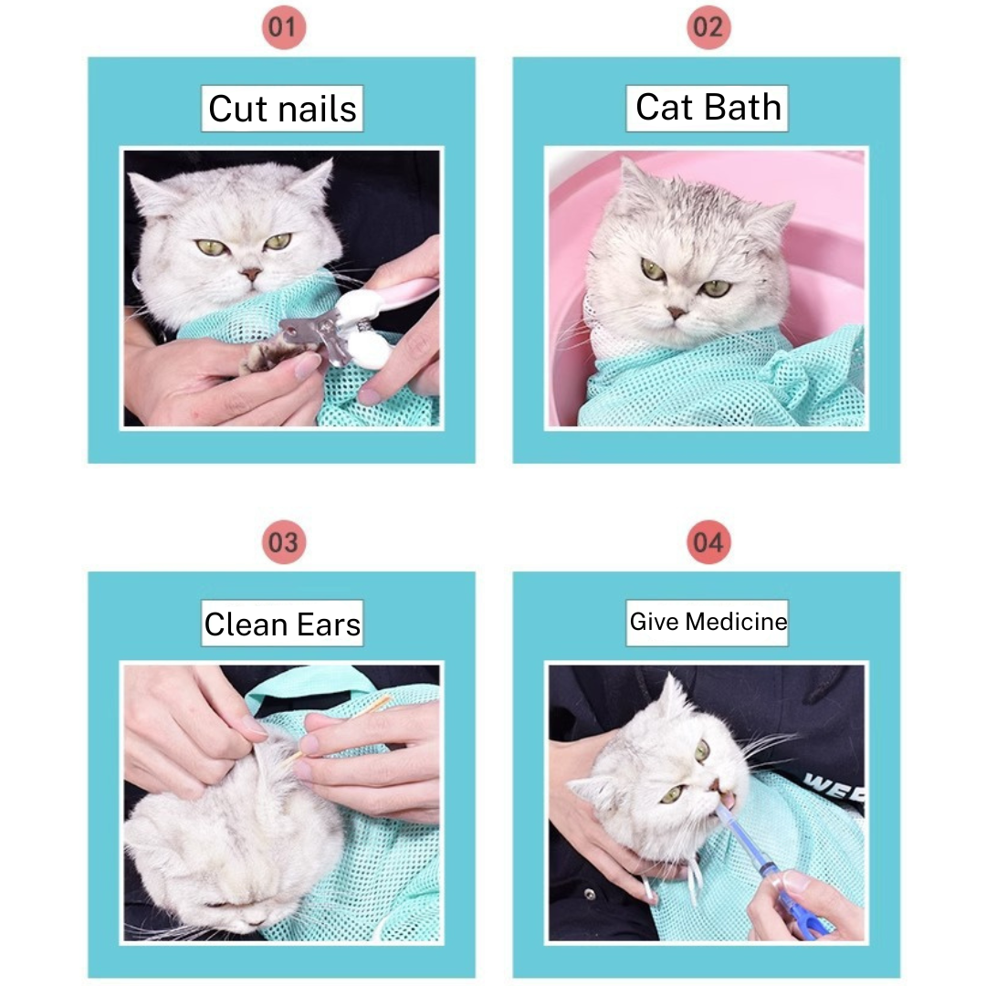 SafeWash™ Cat Bath Bag ( Under 15 Lbs)