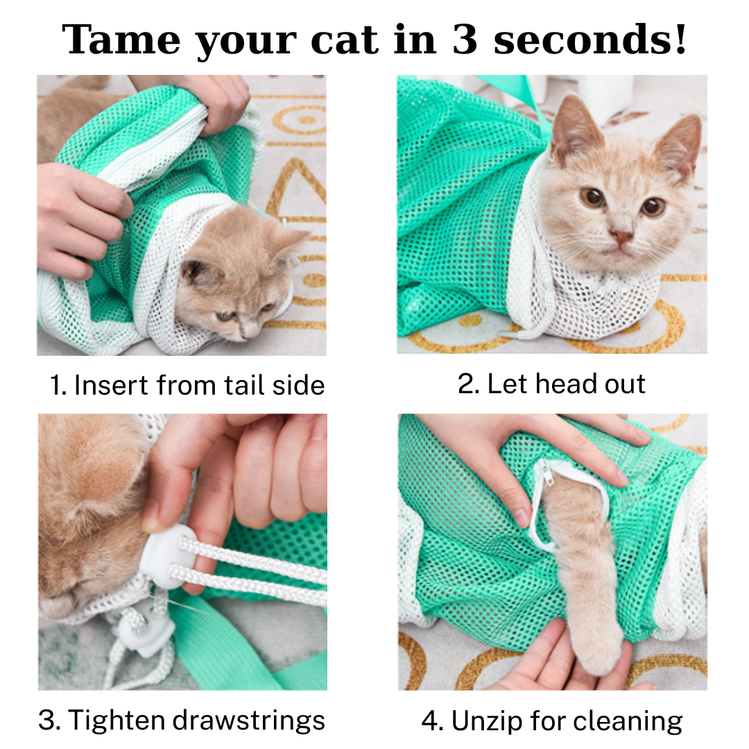 SafeWash™ Cat Bath Bag ( Under 15 Lbs)