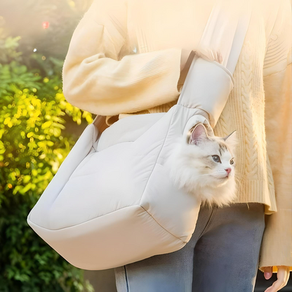 Warm Pet Shoulder Carrier Bag for Cats & Puppies ( For Pet Under 16.5 Lbs)