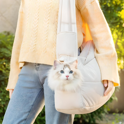 Warm Pet Shoulder Carrier Bag for Cats & Puppies ( For Pet Under 16.5 Lbs)