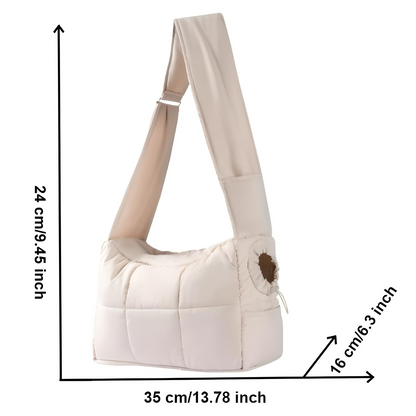 Warm Pet Shoulder Carrier Bag for Cats & Puppies ( For Pet Under 16.5 Lbs)